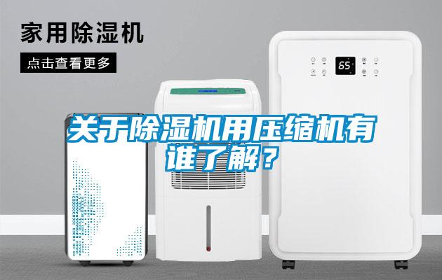 關于除濕機用壓縮機有誰了解？